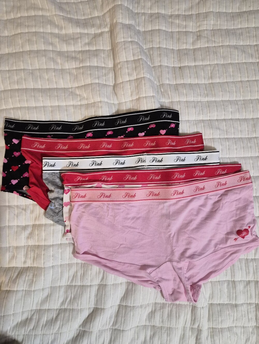 5 New PINK / Victoria's Secret Boyshort Panties, Size XL